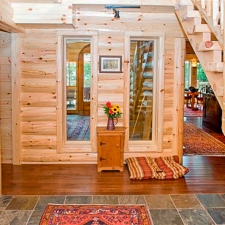 Half Log Siding Entry Way