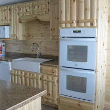 Knotty Pine Rustic Log Style w/ Oven Cabinet