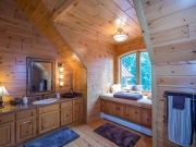 1x6 Prefinished Knotty Pine Paneling Bathroom w/Stain