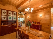 White Pine Paneling Dining Room w/ 2x8 White Pine Loft Decking and Timbers