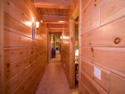 1x8 White Pine Paneling Hallway w/Light Stain