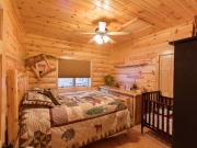 Knotty Pine Paneling in Bedroom