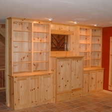 Knotty Pine Built-In Wall Unit