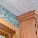 White Washed Knotty Pine Paneling - Blue Paneling Detail