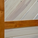 White Washed Knotty Pine Paneling - Blue Paneling Close-up