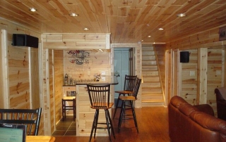 Beautiful Knotty pine paneling man cave