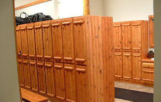 weathered knotty pine paneling