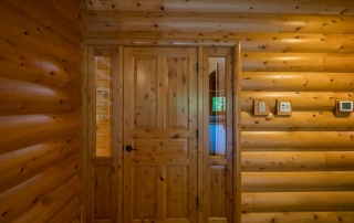 3x10 Cedar Log Siding in Pool Room
