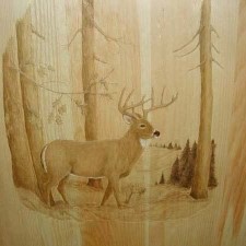 If you want something really special for your cabin’s interior, use custom hand relief carved wood doors or hand painted door panels