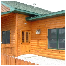 Exterior log siding corner system design 