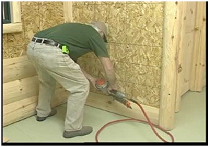 Interior Log Siding Installation