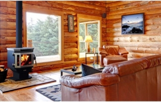 Log Home Wood Burning Stove