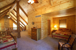 faux log paneling interior