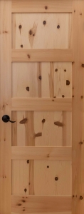 Knotty Pine Door Flat 4 Panel Mission