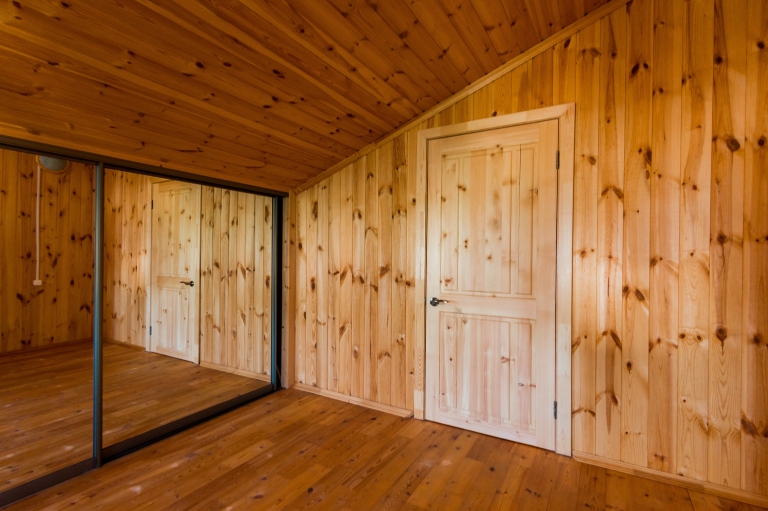 Pine Paneling Needs Staining And/Or A Clear Top Coat